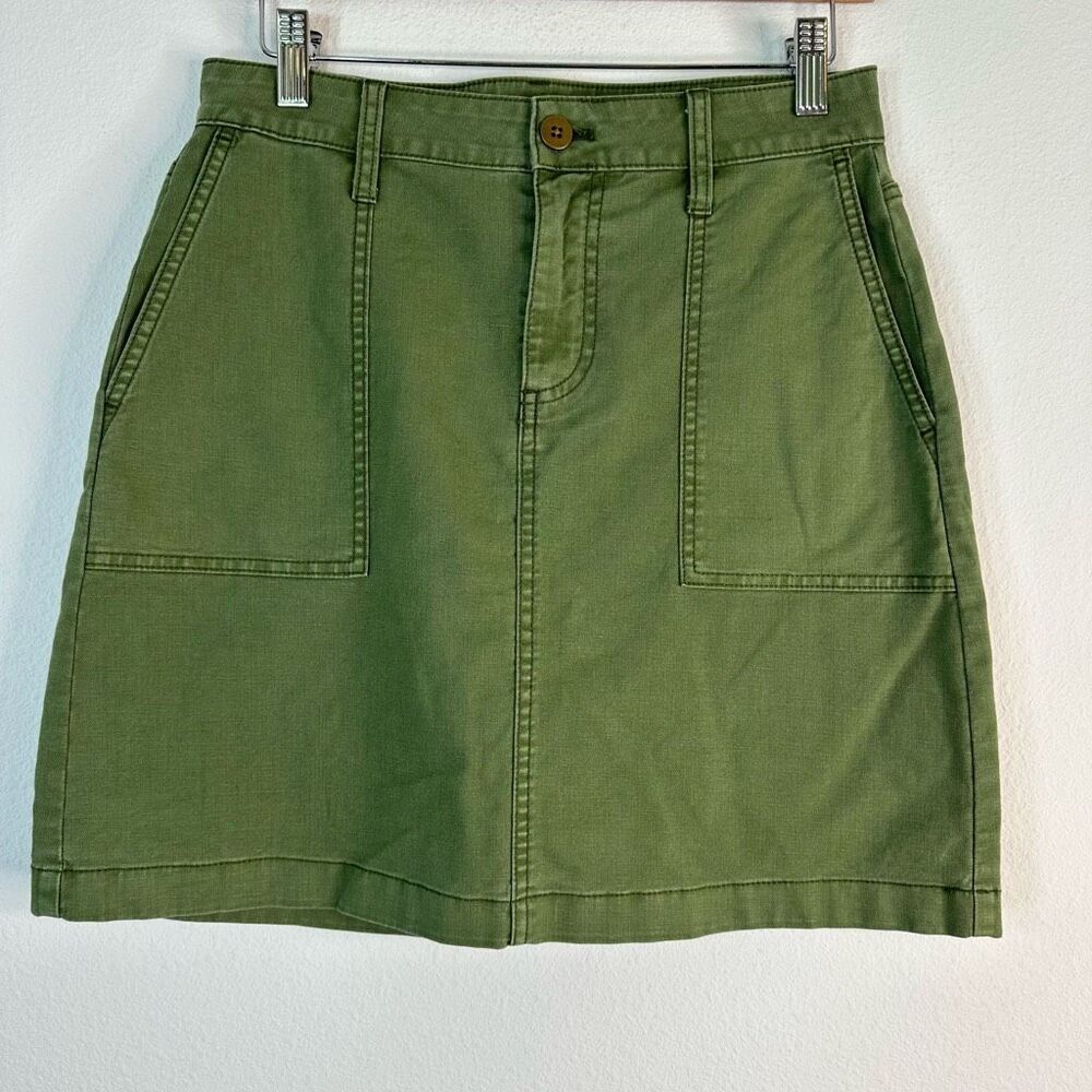 J.Crew Garment Dyed Utility Mini Skirt Women's 2 Army Green Military Gropcore
